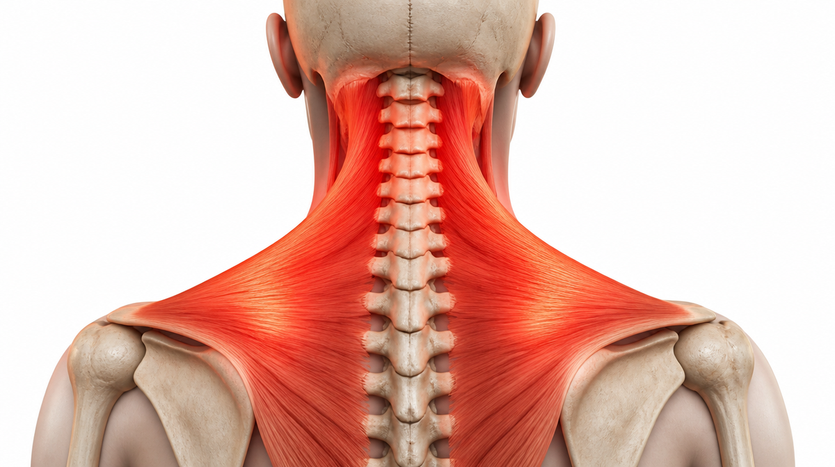 Illustration of the neck and shoulder muscles