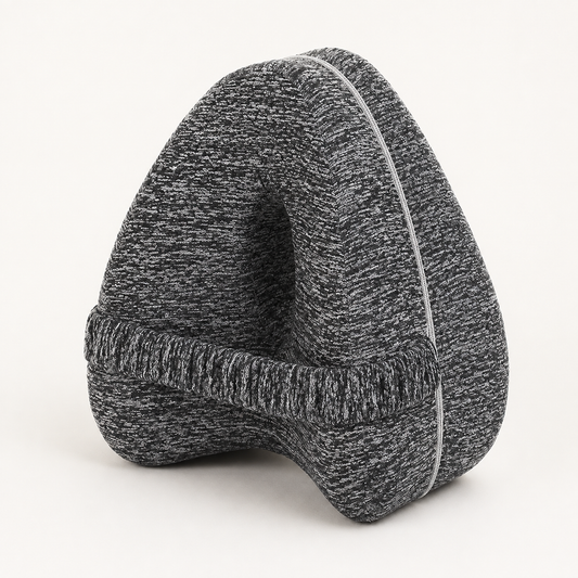 Dark gray contoured side sleeper knee pillow